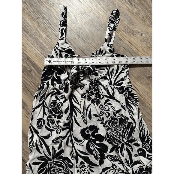 Knox Rose Sundress Fit Flare Adjustable Straps Black White Floral Smocked XS - Picture 4 of 10